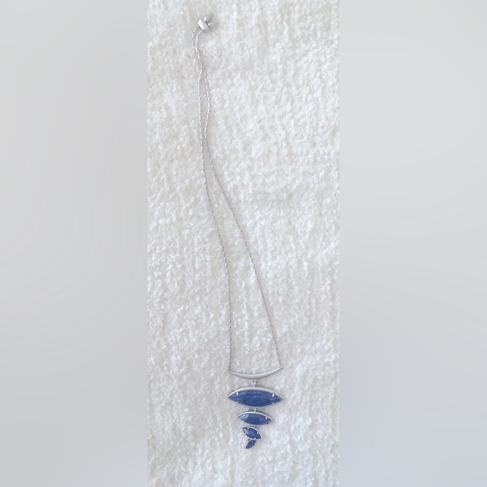 Kendra Scott blue & silver large necklace